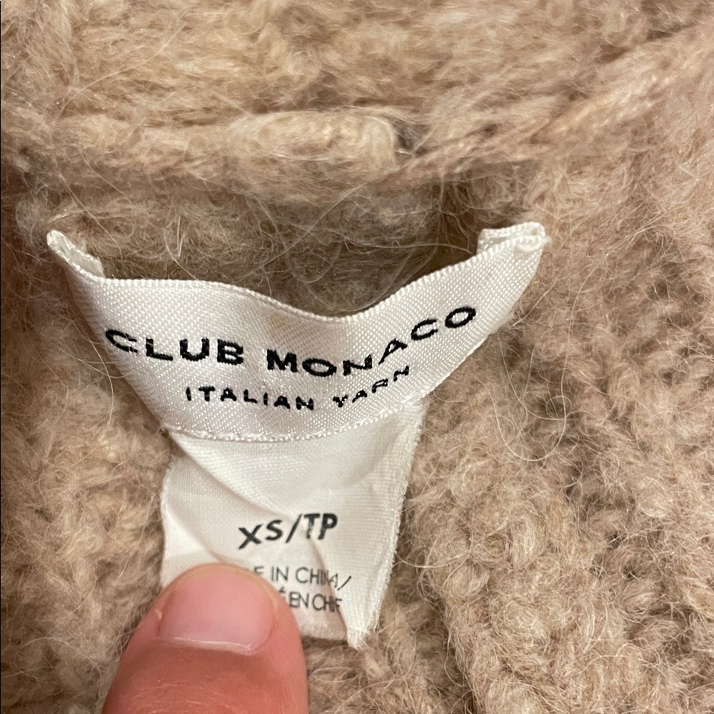 Club Monaco Tan Ribbed Cardigan - Picture 2 of 4